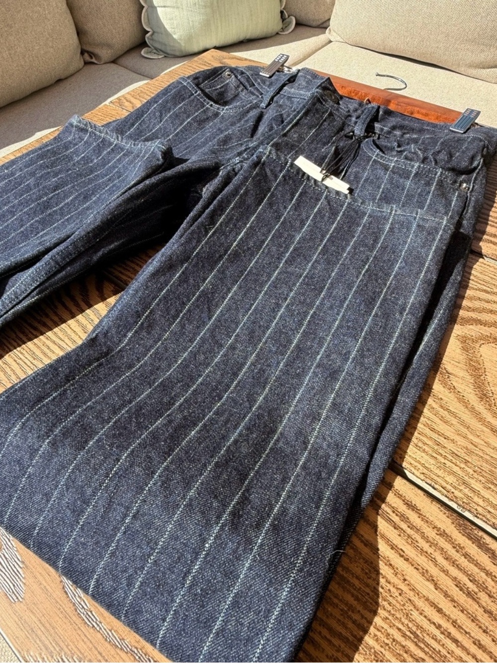 Women's Moussy Denim Pinstripe Straight-Leg Jeans - Picture 11 of 12
